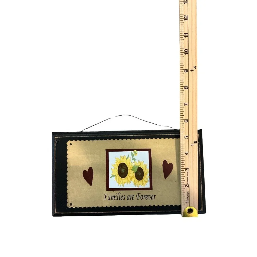 Rustic Hanging Wooden Plaque Sunflower & Heart Design 